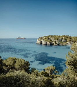 Cala Macarella Ciutadella Menorca turquoise Mediterranean sea in Balearic islands